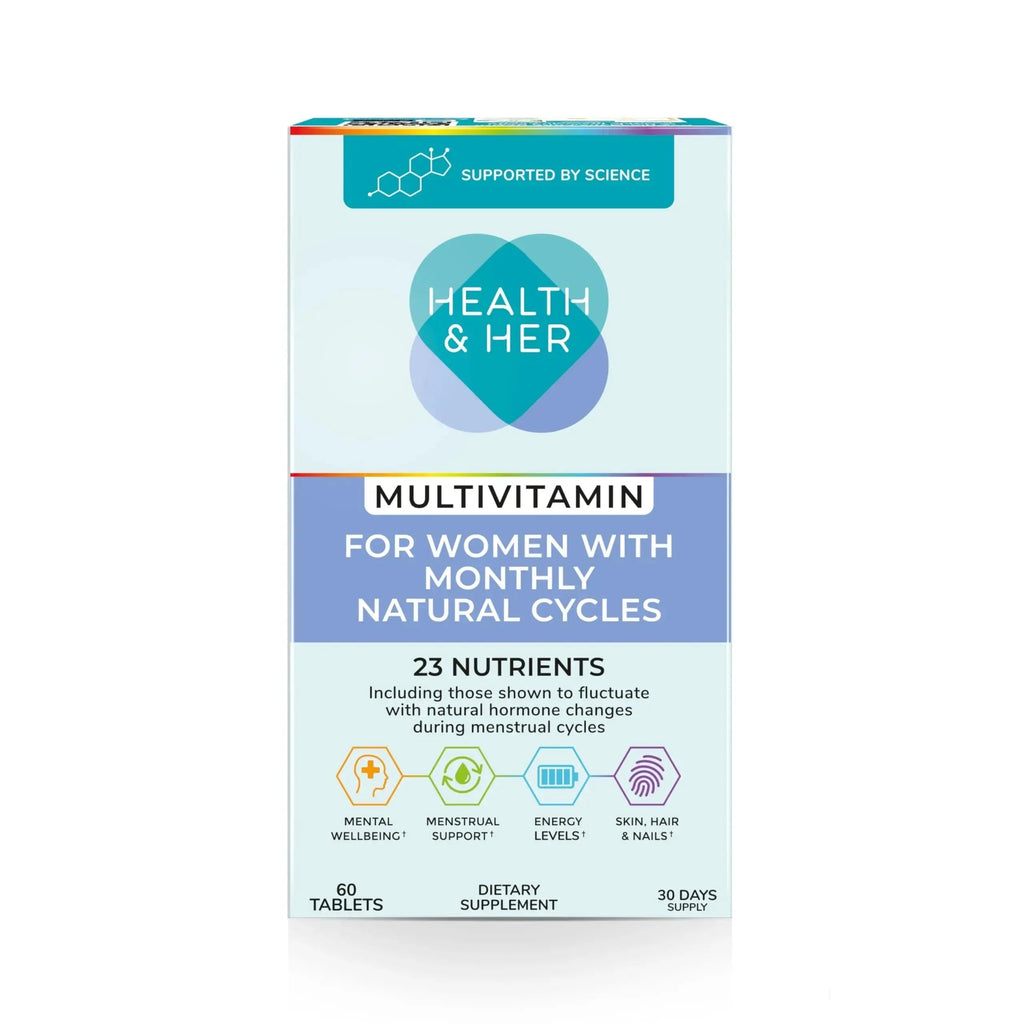 Health & Her Multivitamin for Women with Monthly Natural Cycles - Supplements for Women - Nutrition and Wellbeing Support for Menstrual Cycle Health and Her Au supplements