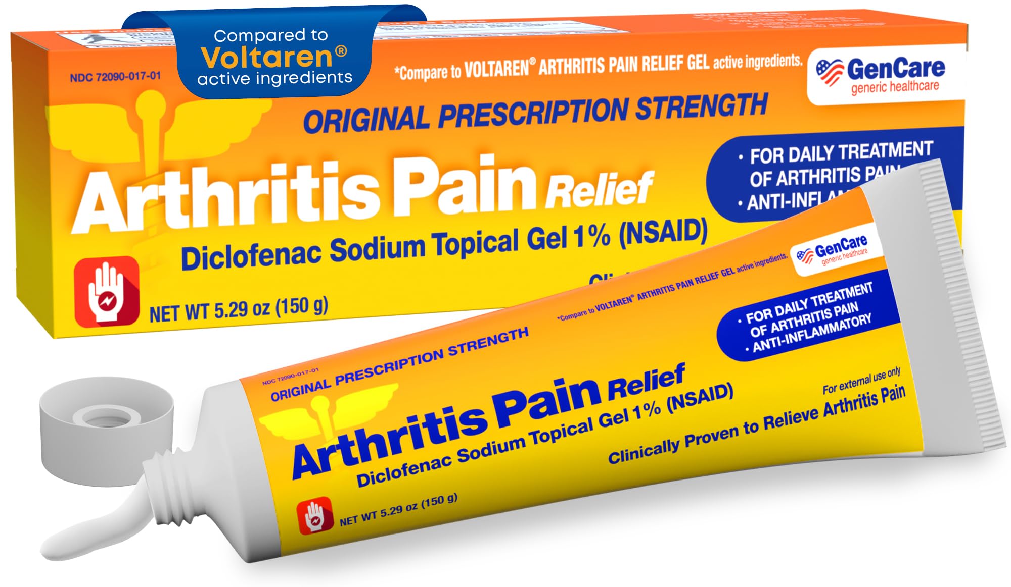 GenCare Arthritis Pain Relief Diclofenac Sodium Topical Gel 1 Percent (NSAID) - Clinically Proven Arthritis Pain Reliever - Compare to The Active Ingredient in Voltaren Gel (5.29 oz) GenCare Au supplements