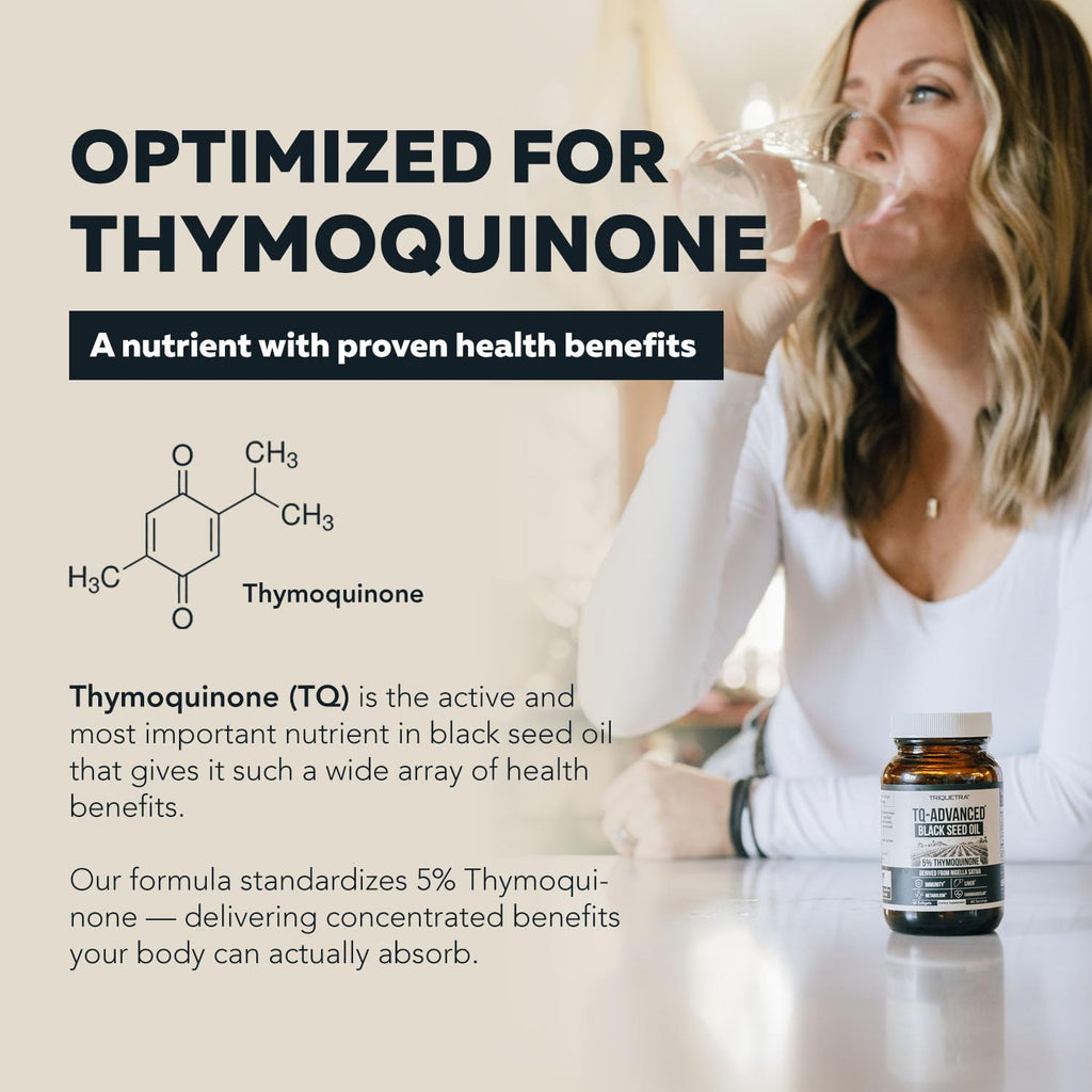 Black Seed Oil Softgels | 5% Thymoquinone - TQ-Advanced® | High Potency - 500 mg per Capsule - 15:1 Concentrate from Nigella Sativa Extract