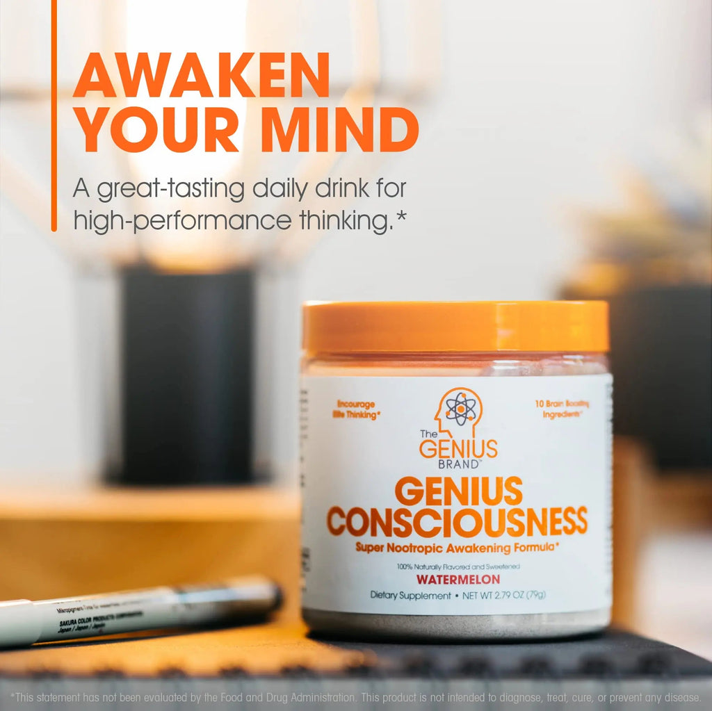 Genius Consciousness, Super Nootropic Brain Supplement Powder, Watermelon The Genius Brand Au supplements
