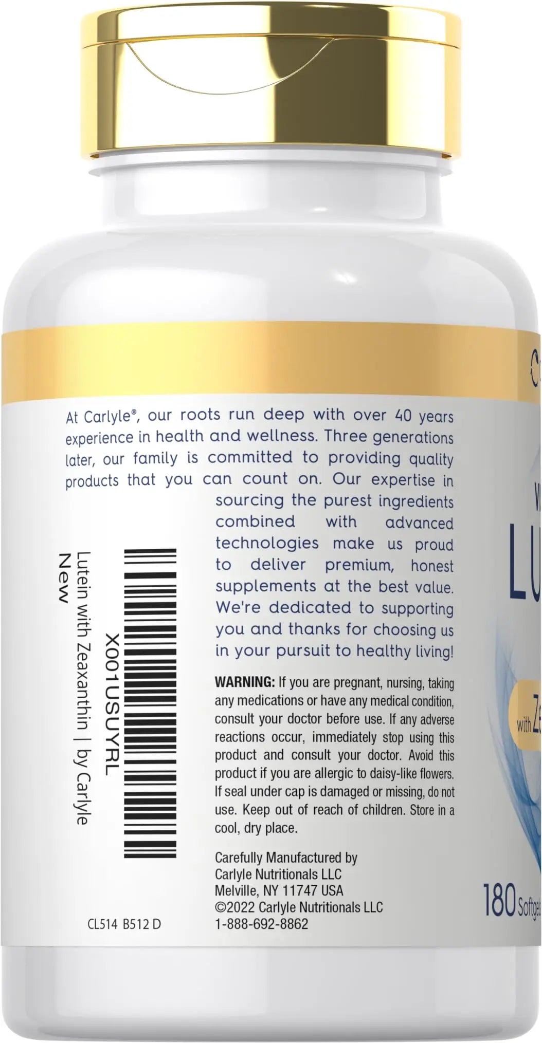 Carlyle Lutein and Zeaxanthin 40 mg | 180 Softgels | Eye Health Vitamins Carlyle Au supplements