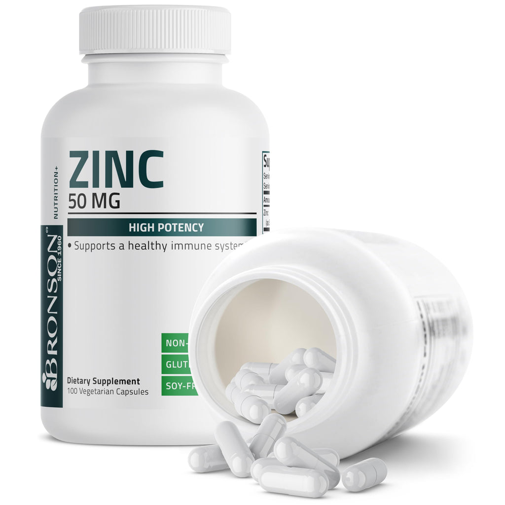Bronson Zinc 50mg Complex High Potency Immune Support Supplement & Antioxidant and Skin Health