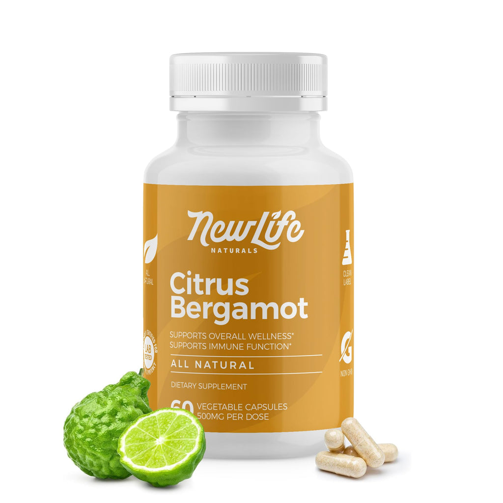 NewLife Naturals Citrus Bergamot Supplements 500 MG - Heart Health - Supplement for Wellness and Aging Support