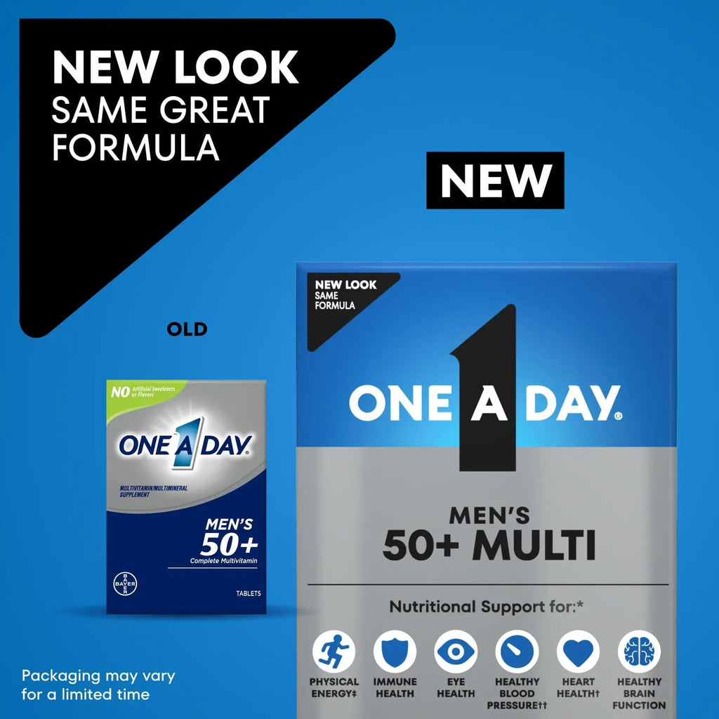 One A Day Men’s 50+ Multivitamins, Supplement with A, C, D, E and Zinc for Immune Health*, Calcium & More, 100 Tablets ONE A DAY Au supplements