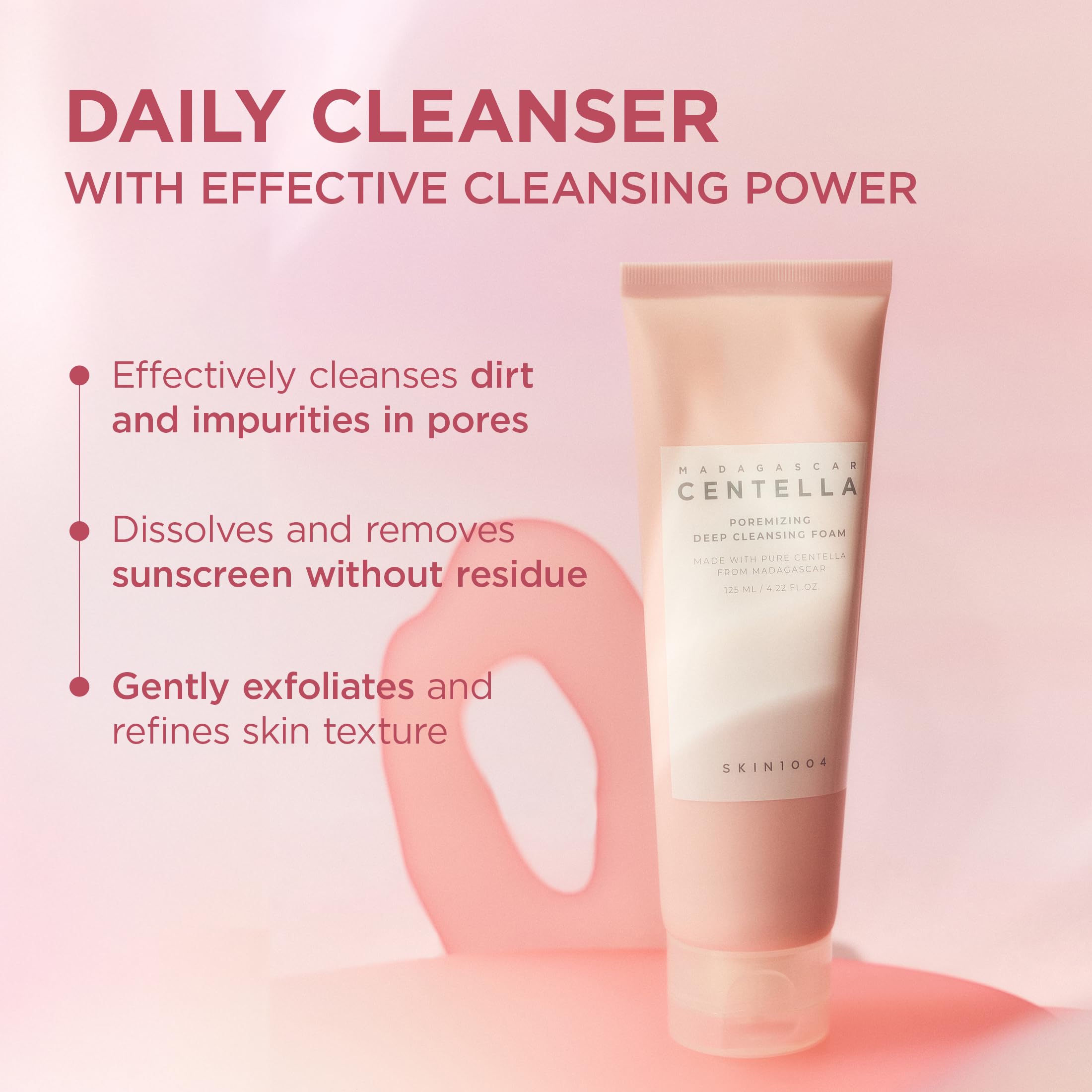 SKIN1004 Poremizing Deep Cleansing Foam, 4.23 fl.oz, 125ml, Makeup Remover, Korean Face Cleanser with Himalayan Pink Salt