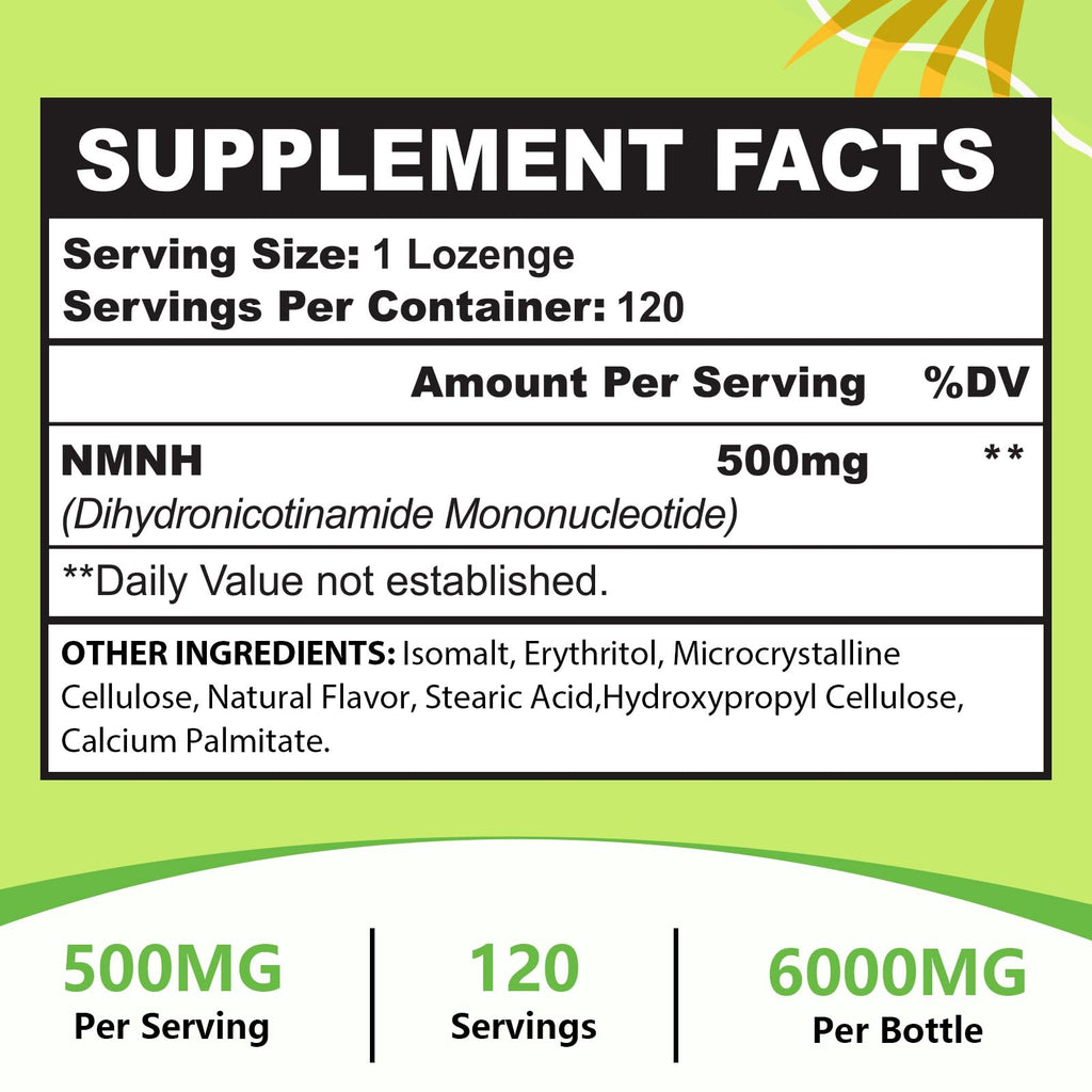 Sublingual NMNH 500mg (Dihydronicotinamide Mononucleotide) (120 Servings, NMNH 500mg per Serving) NAD Supplement to Boost NAD Levels as We Age, for Anti-Aging, Energy, Immunity, Focus - 120 Count Ursinquil Au supplements