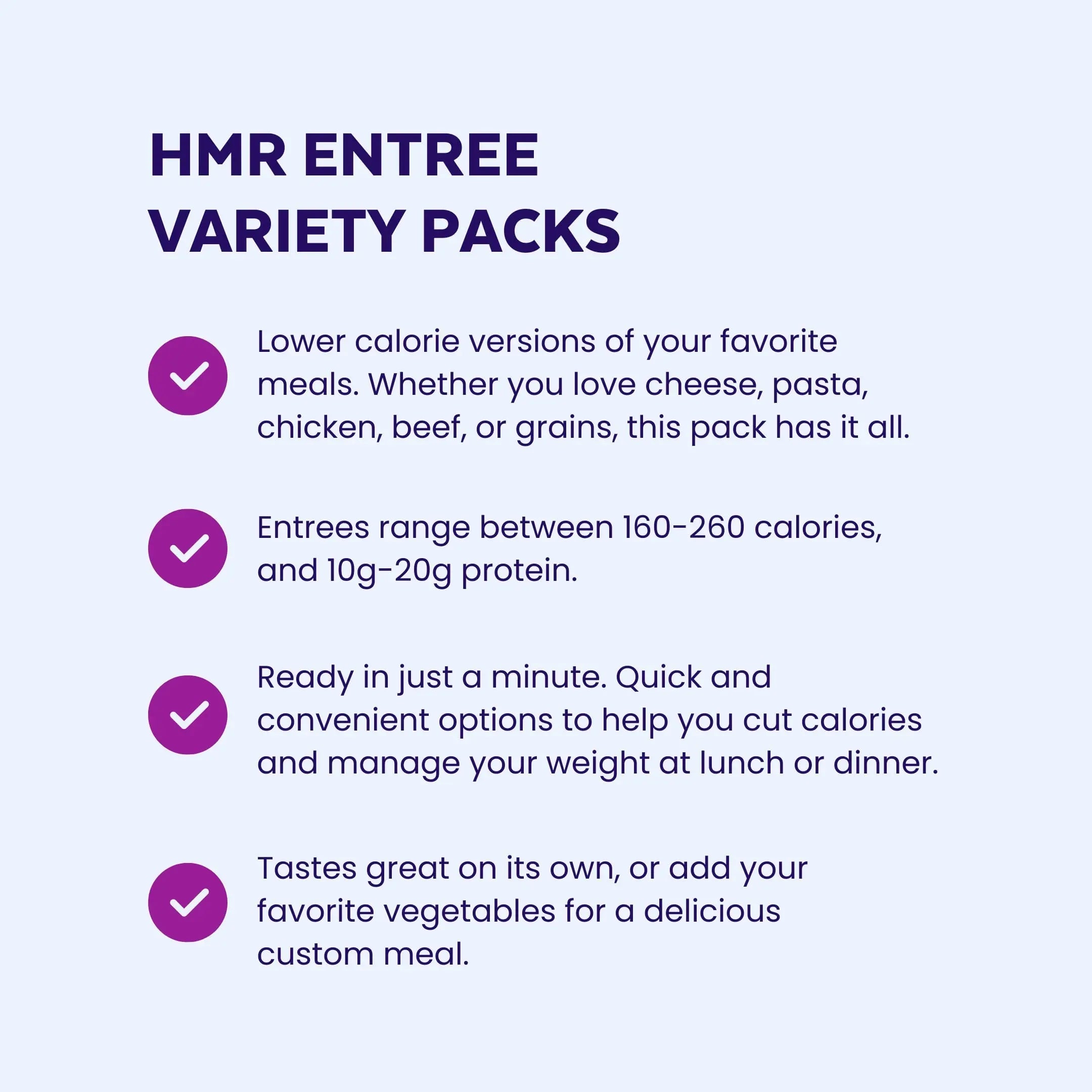 HMR Top 5 Entrée Pack | Pre-packaged Lunch or Dinner to Support Weight Loss | Pack of 5 HMR Au supplements