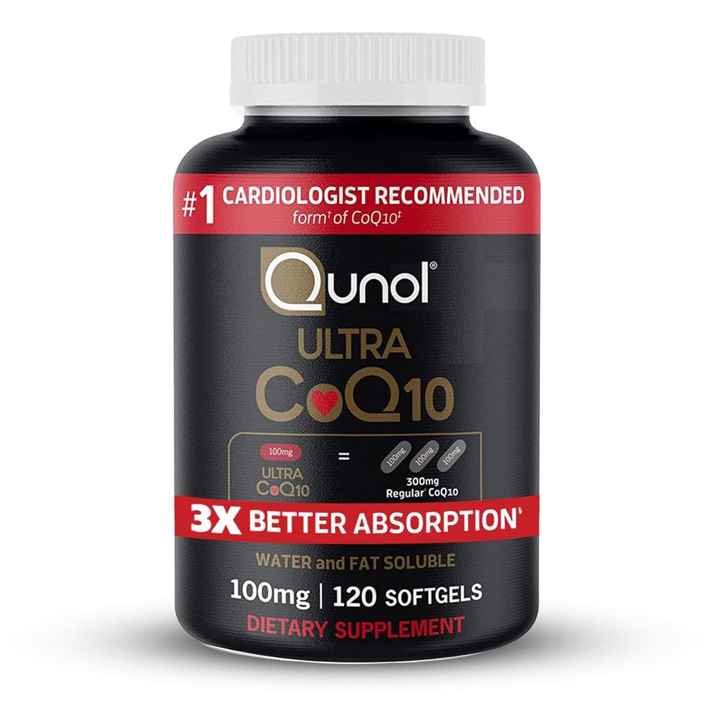 Qunol Ultra CoQ10 100mg, 3x Better Absorption, Patented Water and Fat Soluble Natural Supplement Form of Coenzyme Q10
