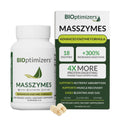 BiOptimizers MassZymes - Complete Digestive Enzymes Supplement for Gut Health - Bloating Relief for Men and Women - Lipase Amylase Bromelain