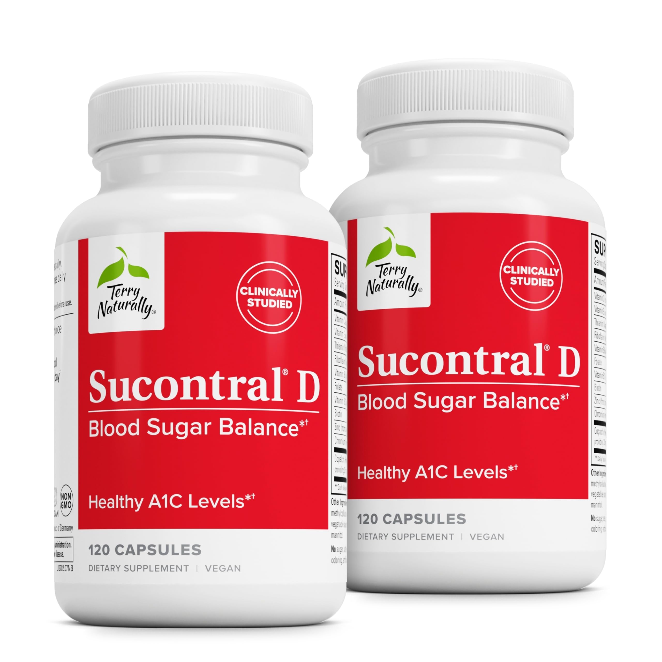 Terry Naturally Sucontral D - B-Complex & Folate Supplement - Carbohydrate Metabolism Support - Vitamin & Mineral Supplement with Zinc & Chromium