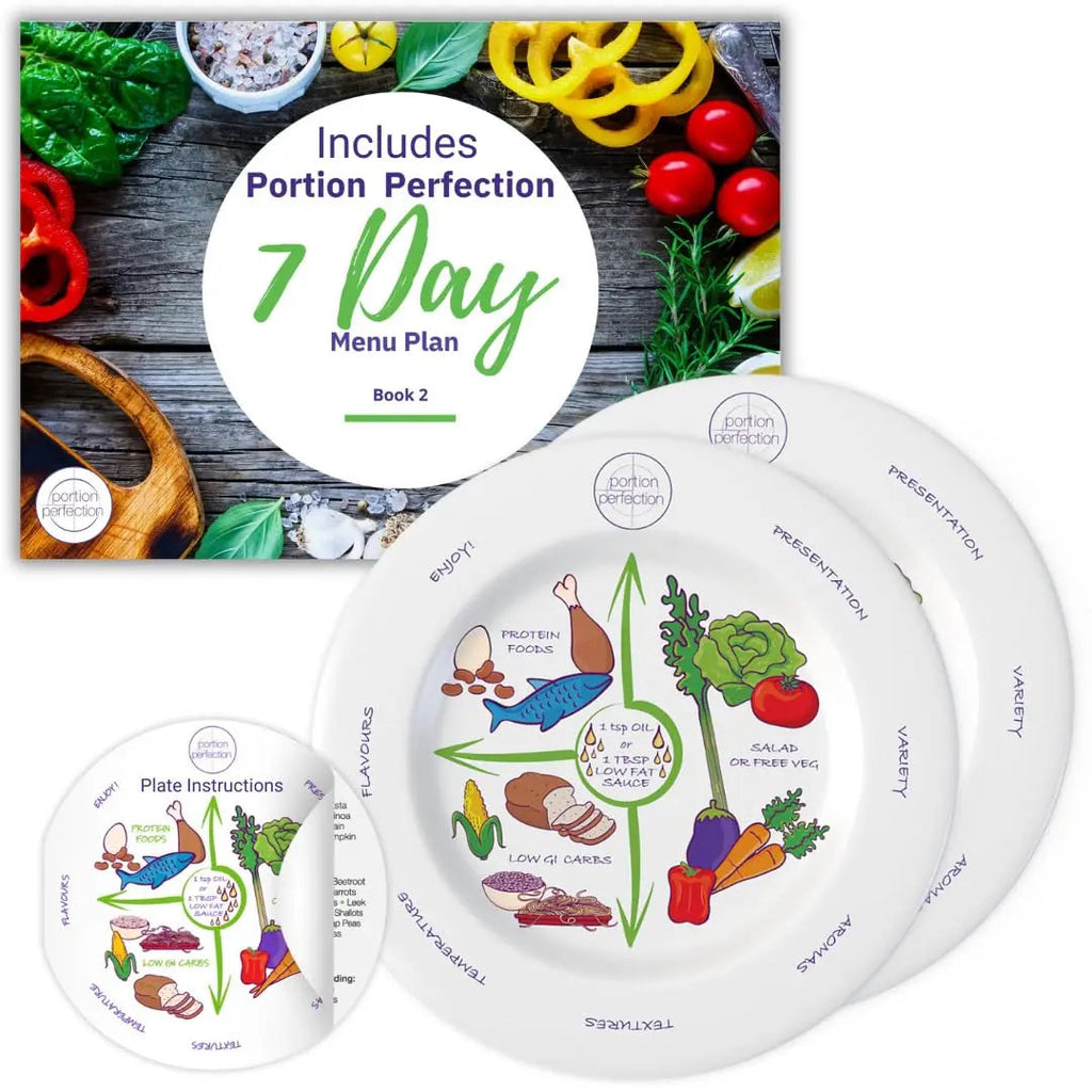 Portion Perfection Melamine 2 Pack 10” Portion Plates for Adults with Low Calorie Meal Plan Portion Perfection Au supplements