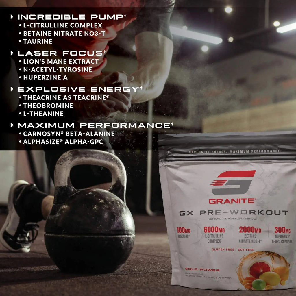 Granite GX Pre-Workout Supplement (Watermelon) Advanced Formula for Pump, Focus Granite Supplements Au supplements
