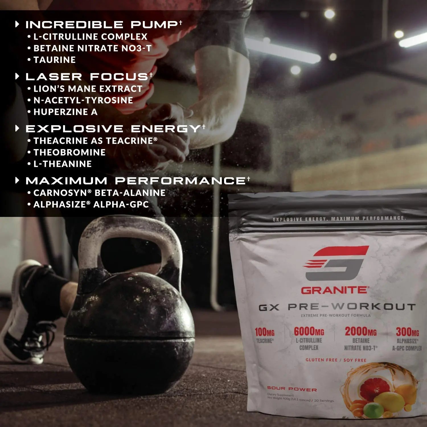 Granite GX Pre-Workout Supplement (Watermelon) Advanced Formula for Pump, Focus Granite Supplements Au supplements