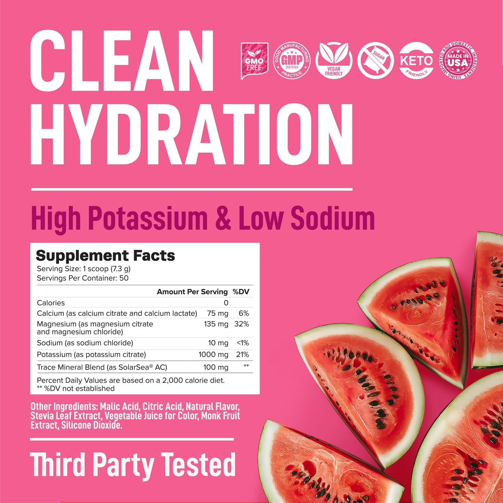 Keppi Electrolytes Powder – Watermelon Flavor – 50 Servings – Electrolytes Powder No Sugar for Hydration – Keto & Fasting Friendly Electrolyte Drink w/Magnesium