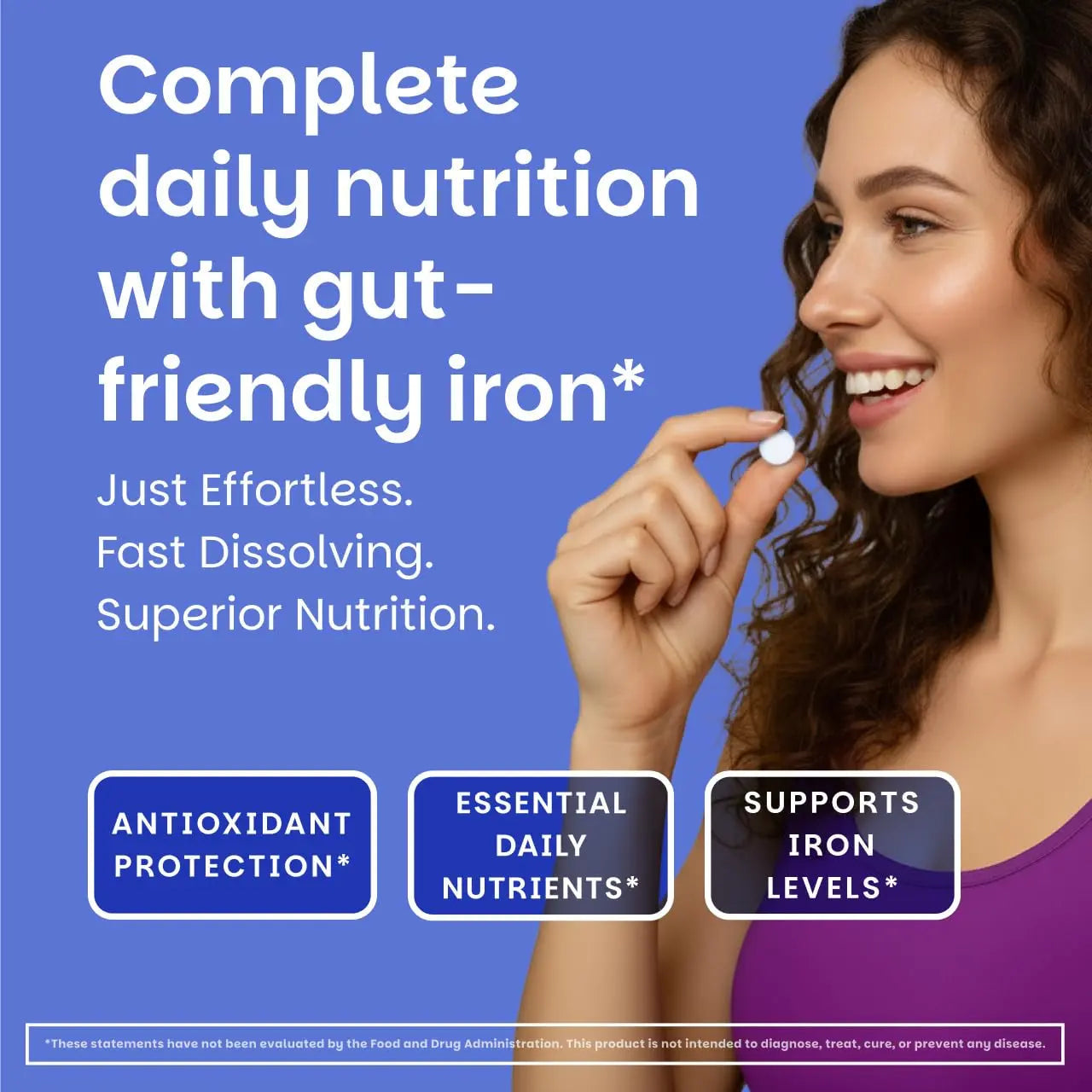 EZ Melts Multivitamin + Iron - Daily Multivitamin for Women & Men - Supports Healthy Energy Levels & Antioxidant Protection - Non-GMO & Vegan - Tropical Cherry EZ Melts Au supplements
