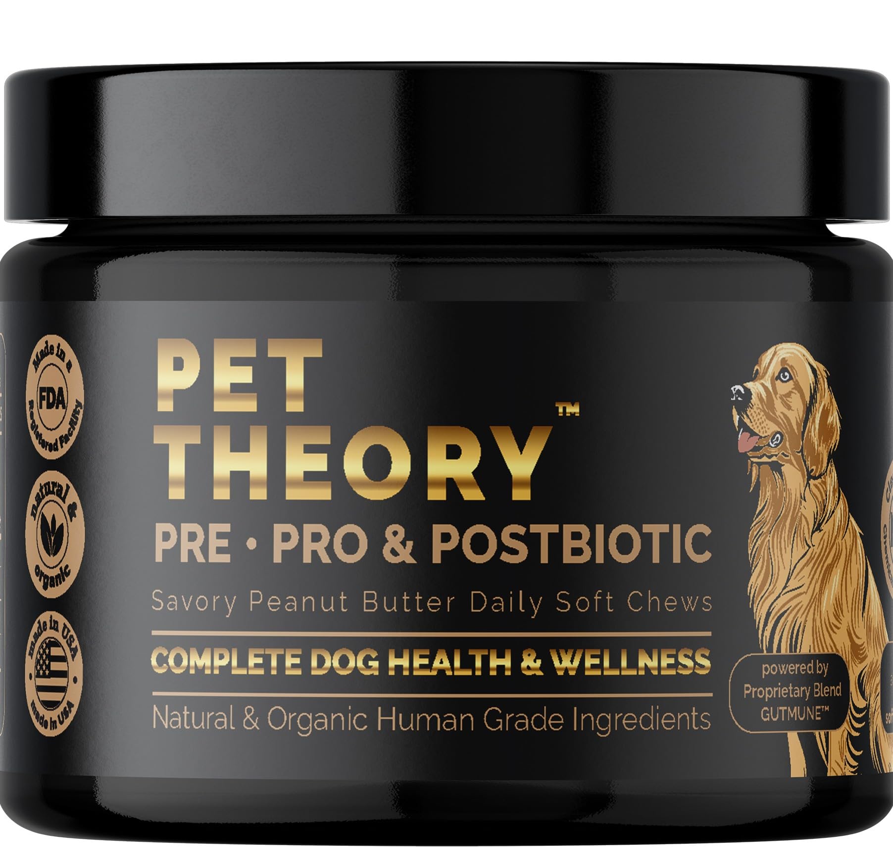 Pet Theory Probiotics for Dogs. Dog Digestive Health-Pre Pro and Postbiotic Combination-Pet Supplements for Gut Health-Supports Digestion, Boost Immunity-100CT Soft Chews Pet Theory Au supplements