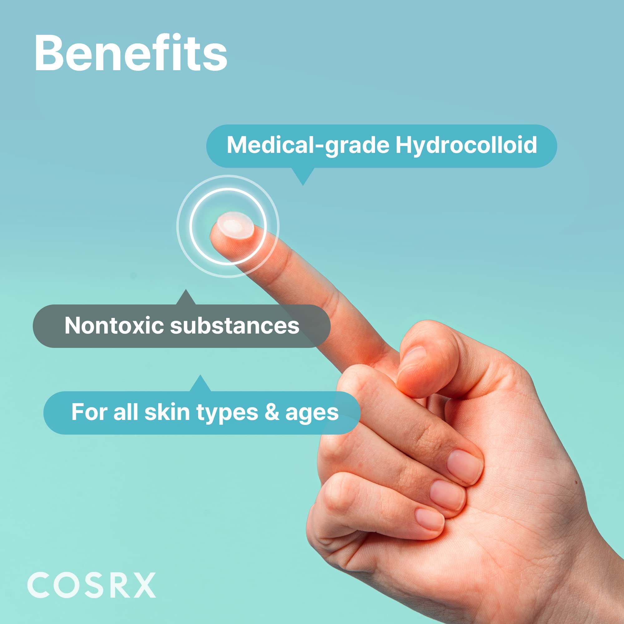 COSRX Acne Pimple Patch (96) Absorbing Hydrocolloid Original 3 Size Patches for Blemishes and Zits Cover