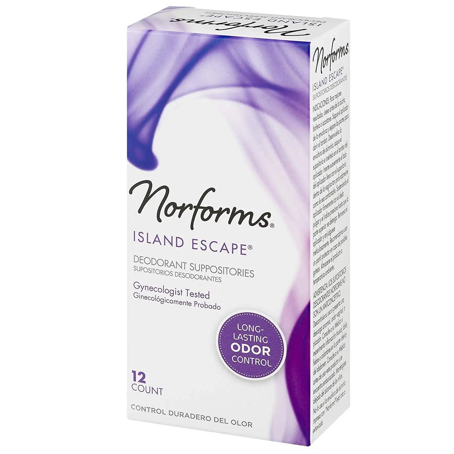 Norforms Feminine Deodorant Suppositories, Long Lasting Odor Control, Island Escape Scent, 12 Count Norforms Au supplements