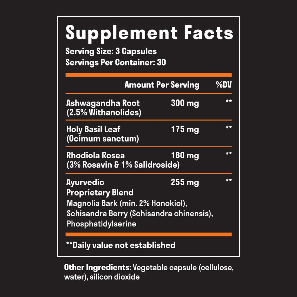 Nuven Naturals Adrenal Support - Cortisol Manager & Adrenal Support Supplements with Ashwagandha Extract, Rhodiola Rosea, Holy Basil to Help Stress, Fatigue & Energy | Adaptogens | 90 Capsules Nuven Naturals Au supplements