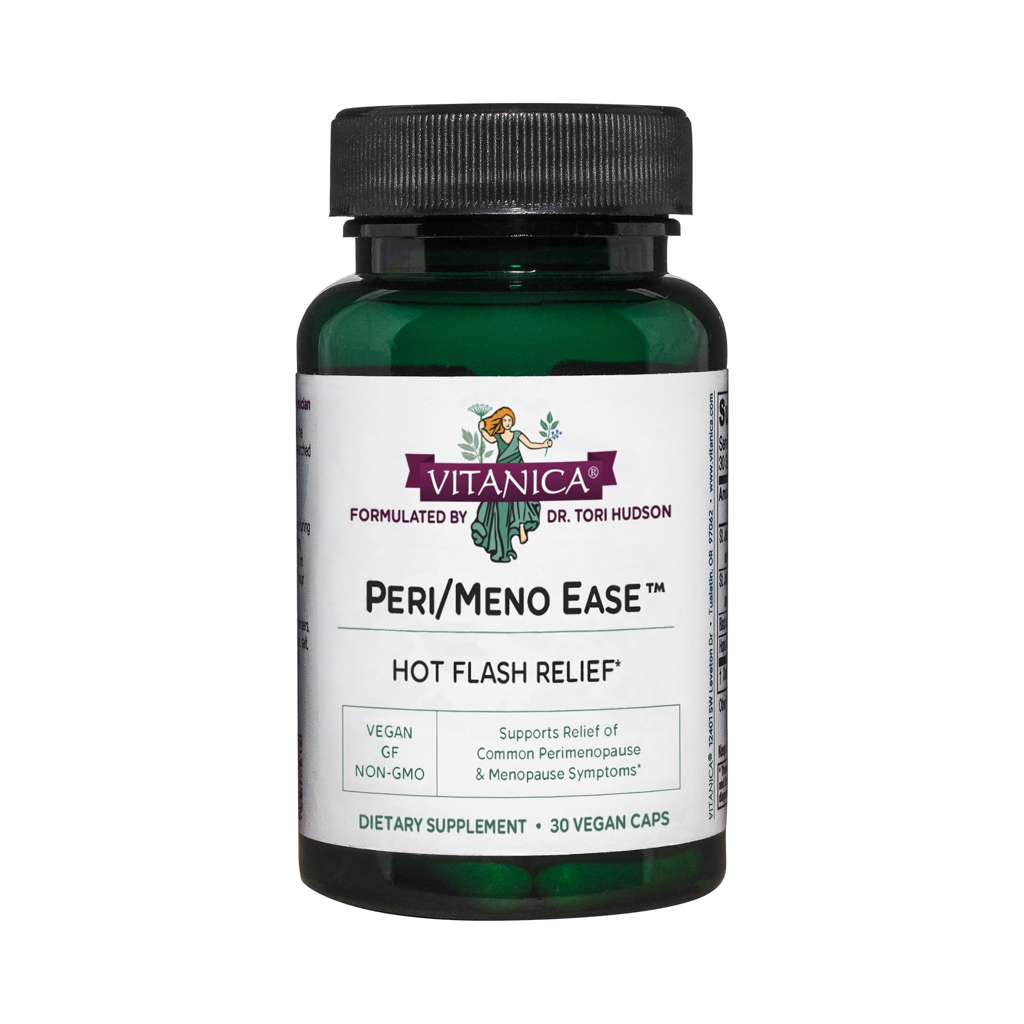 Vitanica Peri/Meno Ease - for Perimenopause and Menopause Symptoms - Hot Flash Relief with Clinically Studied Siberian Rhubarb Extract - Supports Sleep and Stress with Ashwagandha - Vegan - 30 Caps Vitanica Au supplements
