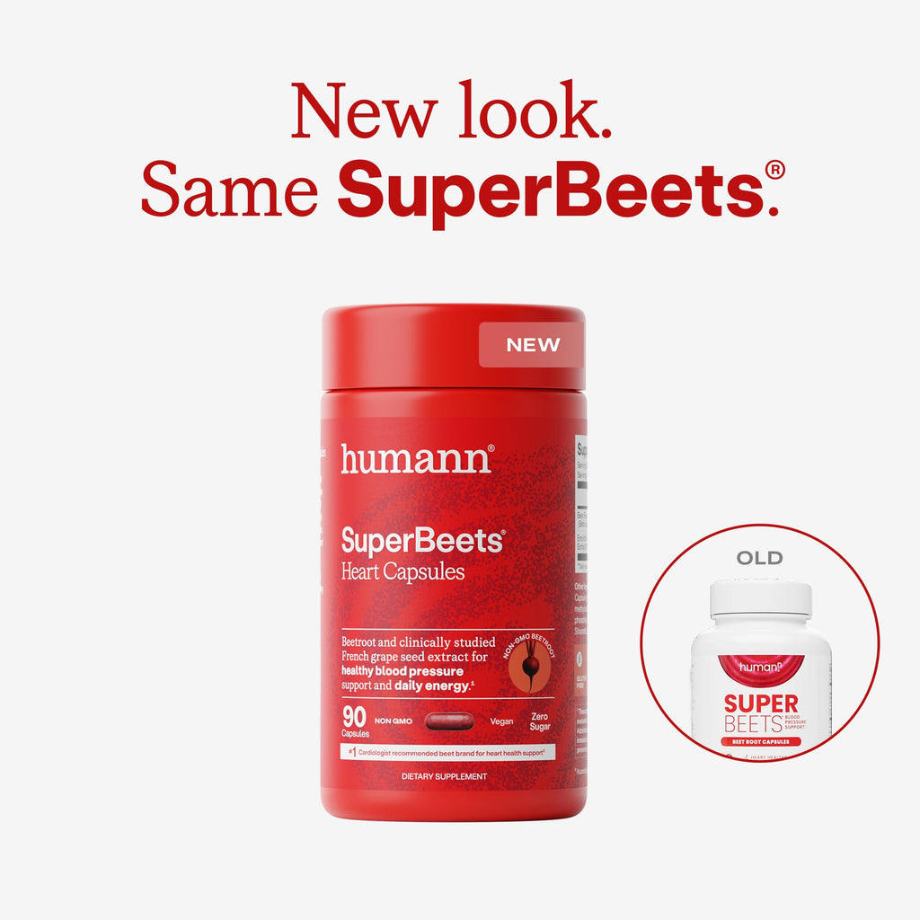 Humann SuperBeets Beet Root Capsules Quick Release 1000mg, Helps Support Nitric Oxide Production, Blood Pressure Support, Heart Health, Contains Non-GMO Beetroot Powder, Studied Antioxidants, 90 Count