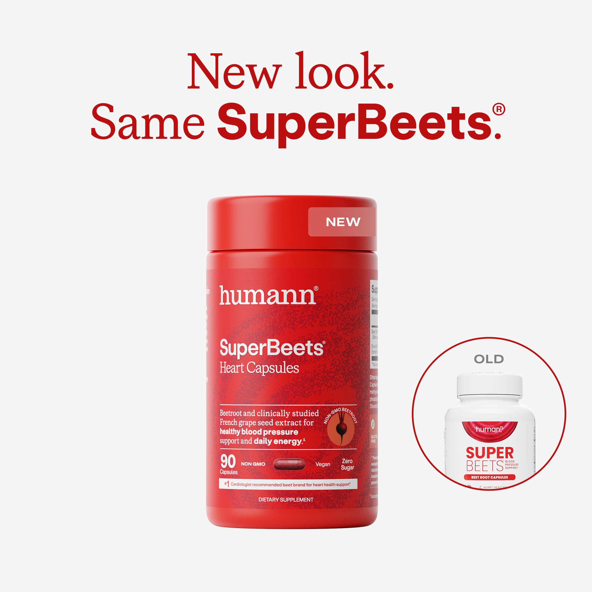 Humann SuperBeets Beet Root Capsules Quick Release 1000mg, Helps Support Nitric Oxide Production, Blood Pressure Support, Heart Health, Contains Non-GMO Beetroot Powder, Studied Antioxidants, 90 Count