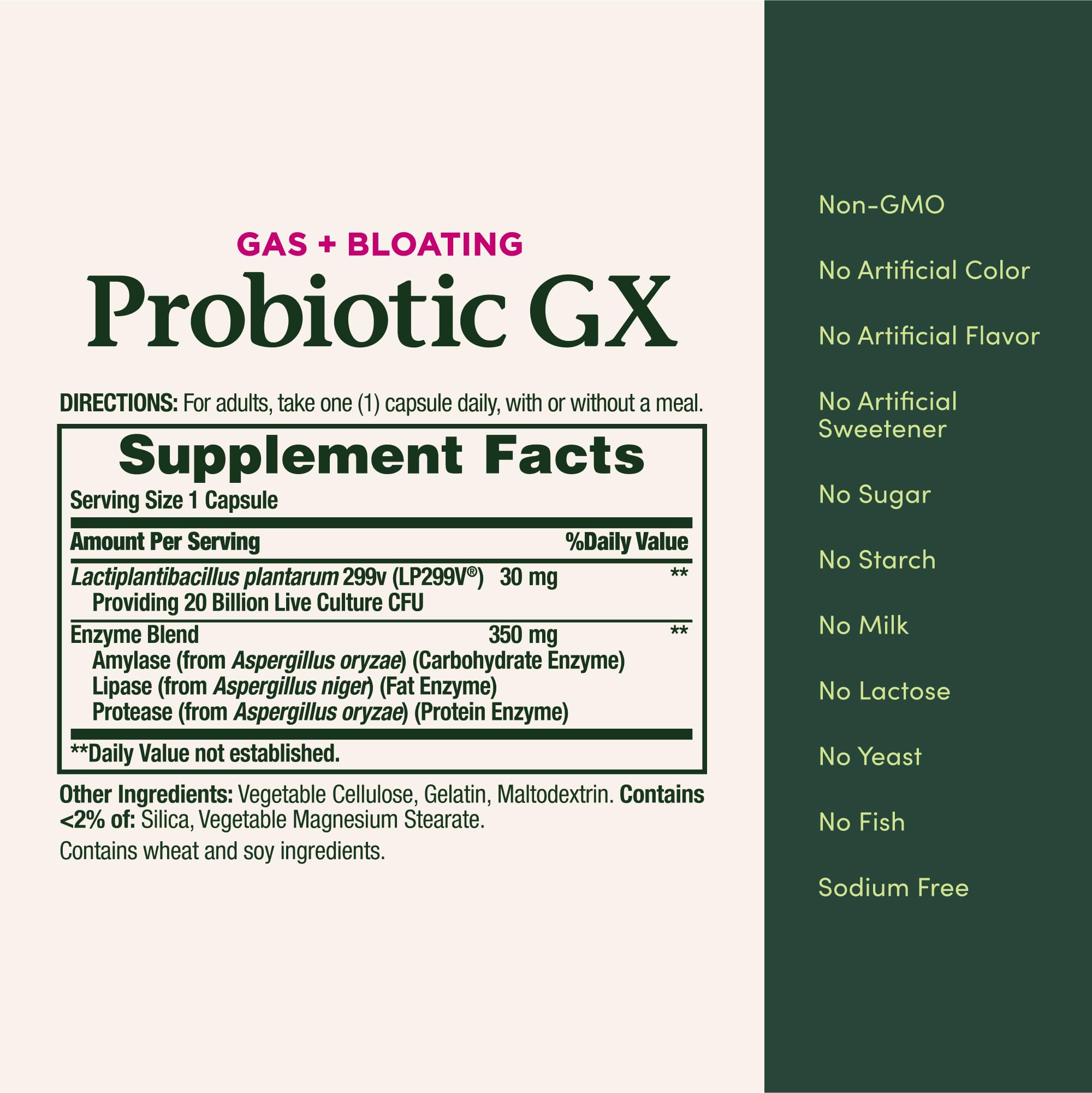 Nature's Bounty Probiotic GX, Helps with Occasional Gas and Bloating, Dietary Supplement, Digestive Health, 25 Capsules Nature's Bounty Au supplements