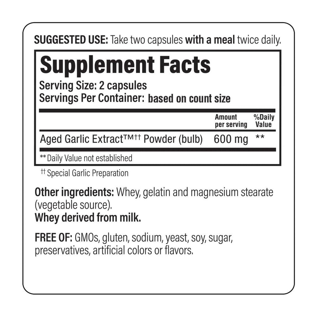 Kyolic Aged Garlic Extract Formula 100, Cardiovascular Health*, 300 Capsules.