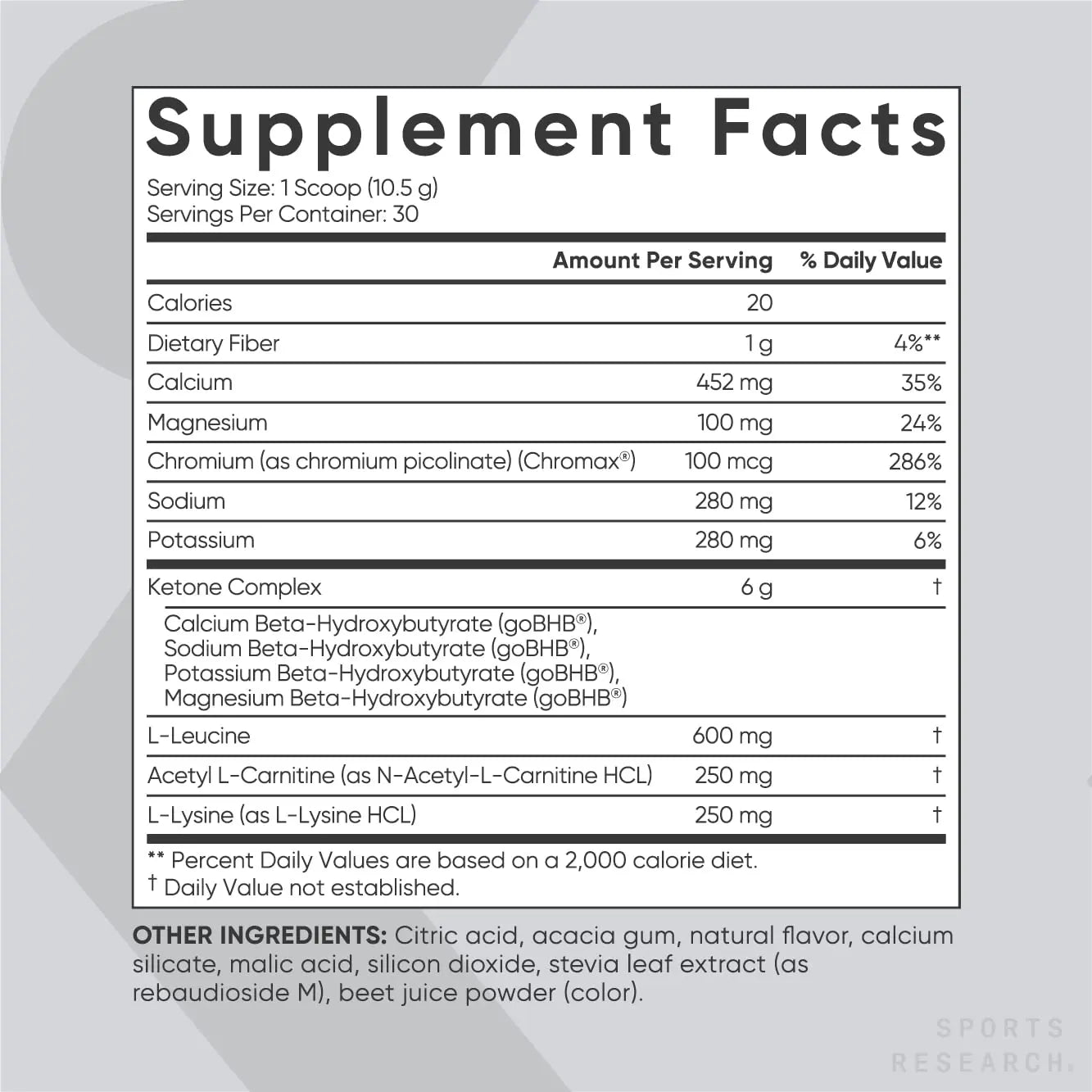 Sports Research Keto Plus Exogenous Ketones with goBHB - 30 Servings | Keto Electrolyte Sports Research Au supplements
