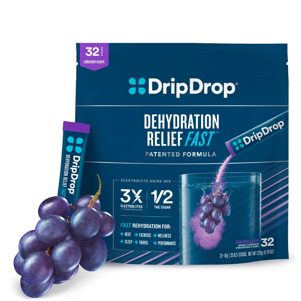 DripDrop Hydration - Electrolyte Powder Packets - Concord Grape - 32 Count DripDrop Au supplements