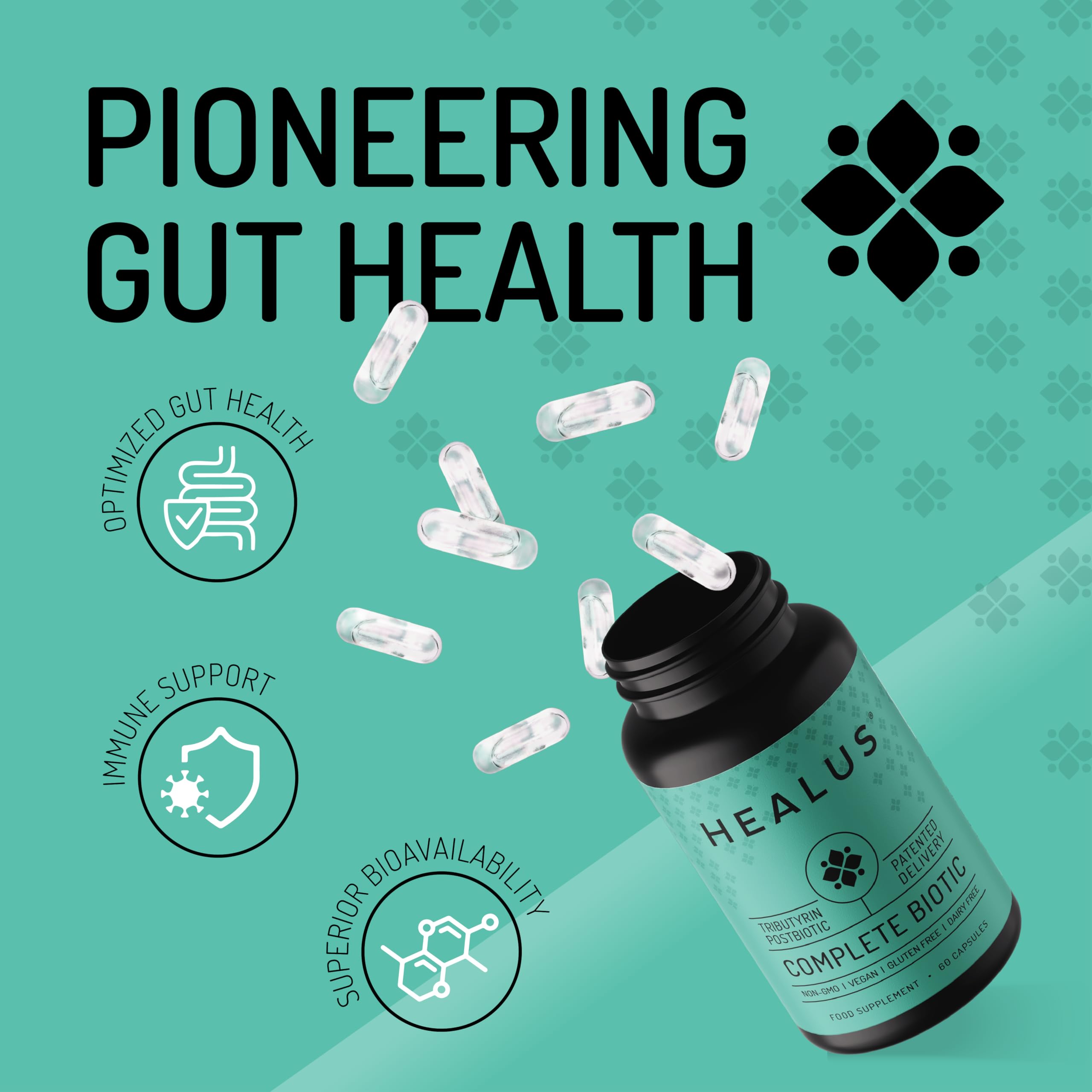 Healus Complete Biotic - Postbiotic Tributyrin Supplement - Postbiotics for Gut Health - Butyrate Gut Health Supplement Healus Au supplements