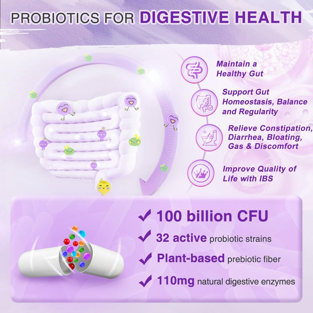 ZEBORA Probiotics for Women Digestive Health with Enzymes & Prebiotics 100 Billion CFUs| Vaginal Probiotics with D Mannose & Cranberry | Urinary Tract Health