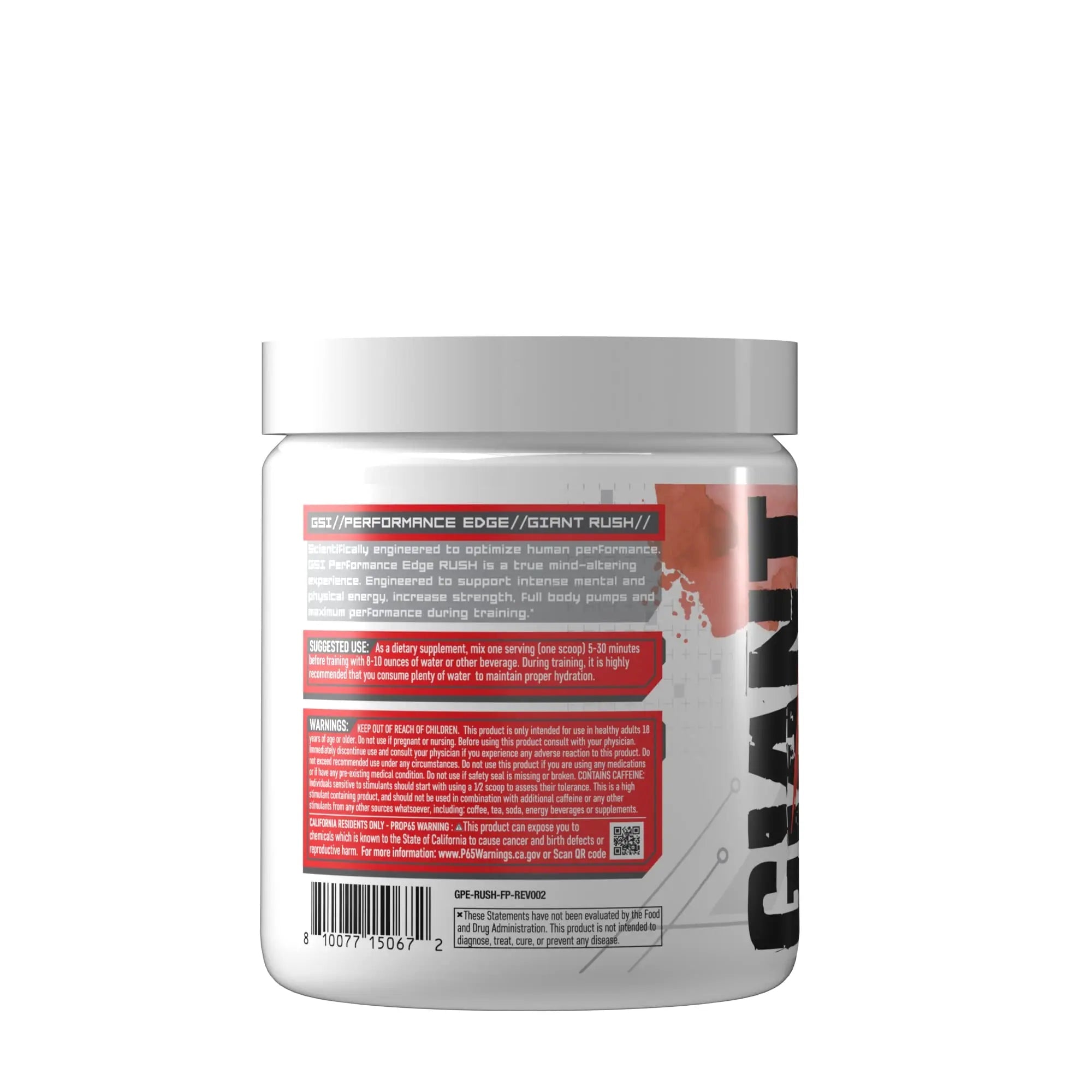 Giant Performance Edge Rush - Preworkout Powder (Fruit Punch) Giant Performance Au supplements