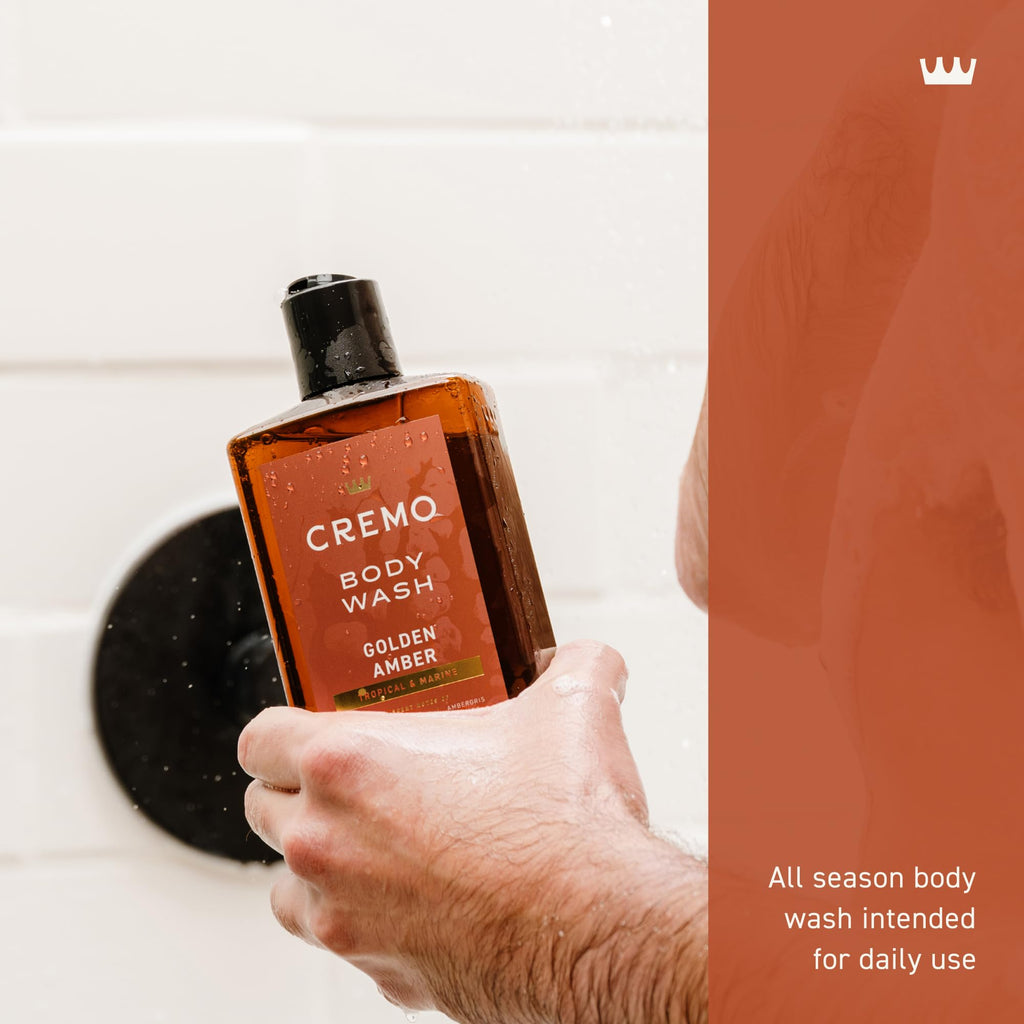 Cremo Body Wash for Men, Rich-Lathering Golden Amber, 16 Fl Oz