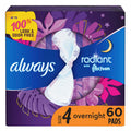 Always Radiant Feminine Pads for Women, Size 4 Overnight Pads Always Au supplements