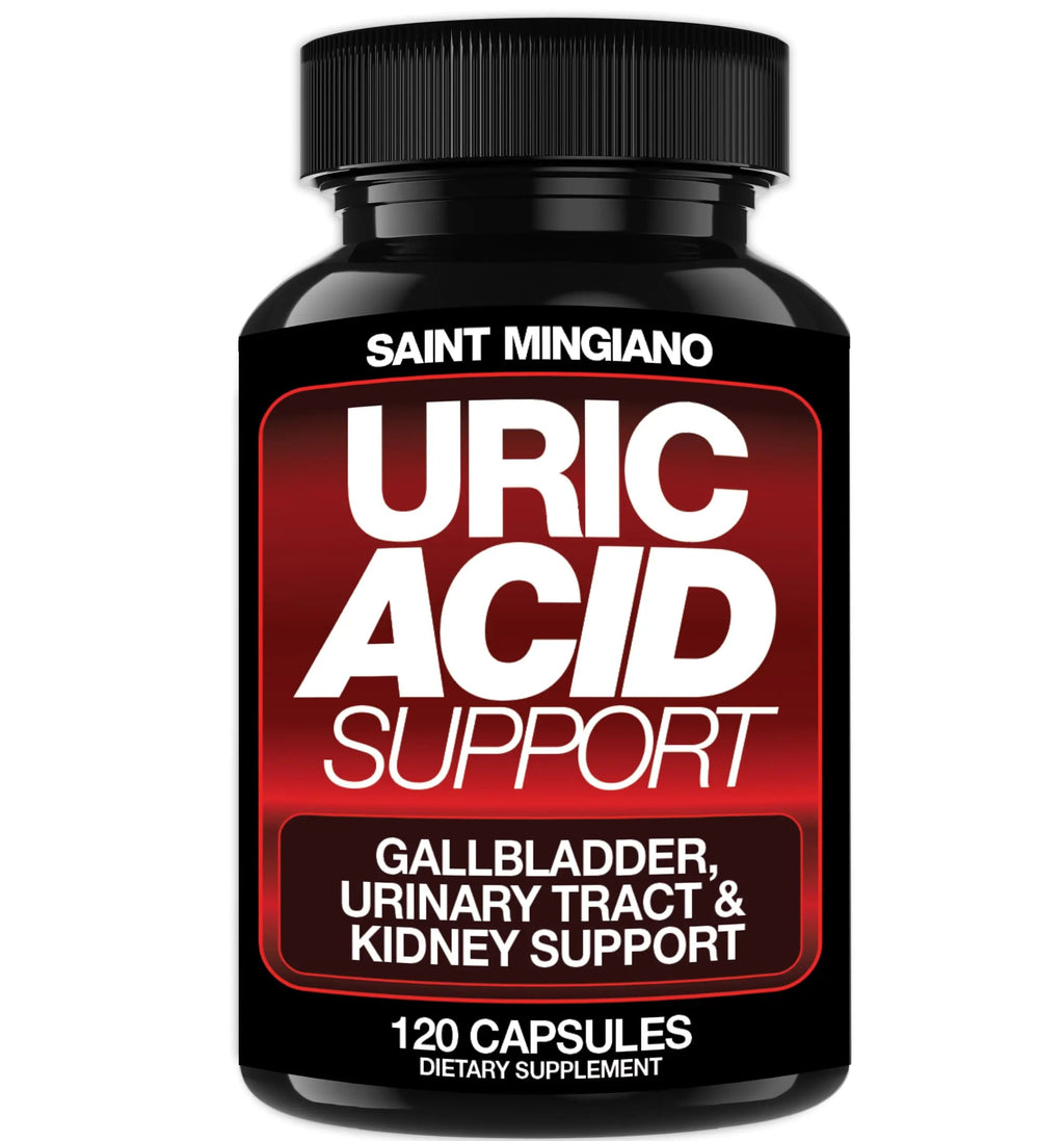 Saint Mingiano Uric Acid Flush for Gout Support -120 Capsules - Supports Kidney Cleanse Detox & Repair, Gallbladder & Urinary Tract Issues - Essential for Detox & Joint Support - Cranberry Extract Saint Mingiano Au supplements