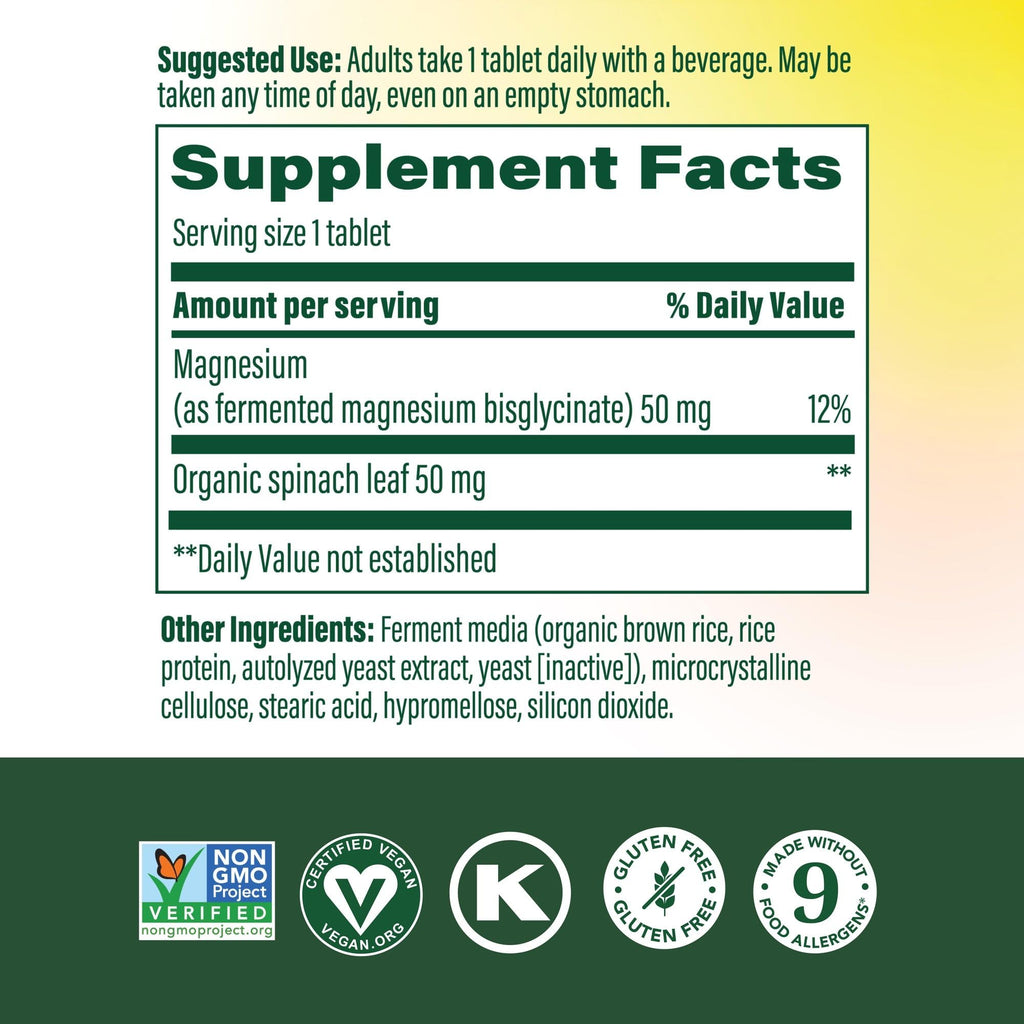 Megafood Magnesium Supplement with Fermented Magnesium Glycinate - Chelated - Supports Heart & Nervous System - Vegan Gluten-Free Non-GMO Kosher - Made Without 9 Food Allergens - 90 Tablets MegaFood Au supplements