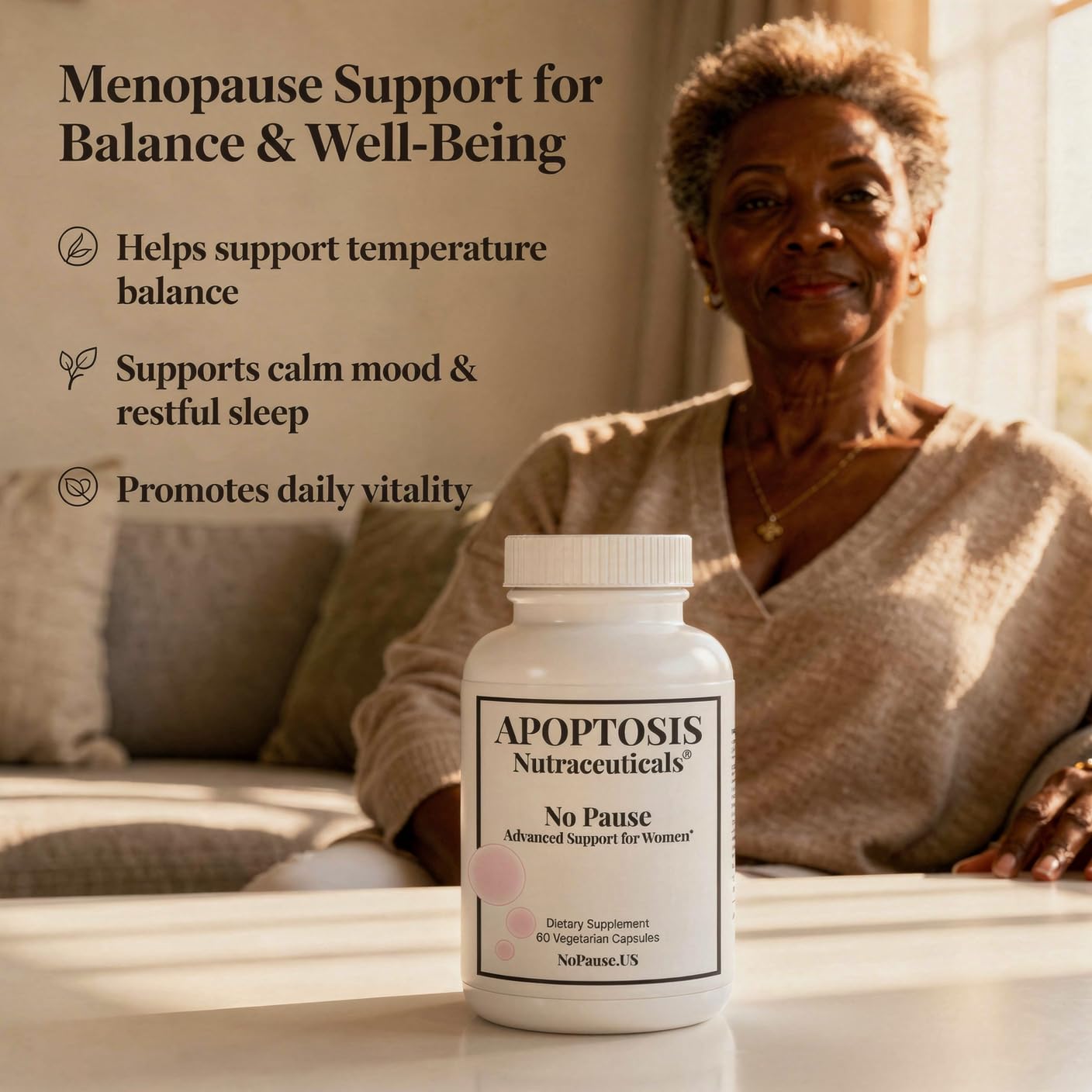 Apoptosis Menopause Supplement for Women – Supports Hot Flash Relief, Mood Balance, Energy & Vitality – with L-Arginine – 60 Capsules – Made in USA Apoptosis Nutraceuticals Au supplements