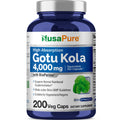 NusaPure Gotu Kola Capsules 20:1 Extract, 200 mg Equivalent to 4000mg Per Veggie Caps, 200 Count, Non-GMO, Vegan, Bioperine - Traditional Herb Extract NusaPure Au supplements