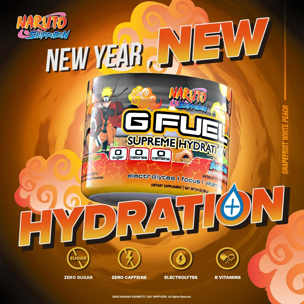 G Fuel Naruto Sage Mode Electrolytes Powder, Water Mix for Hydration, Energy and Focus G fuel Au supplements