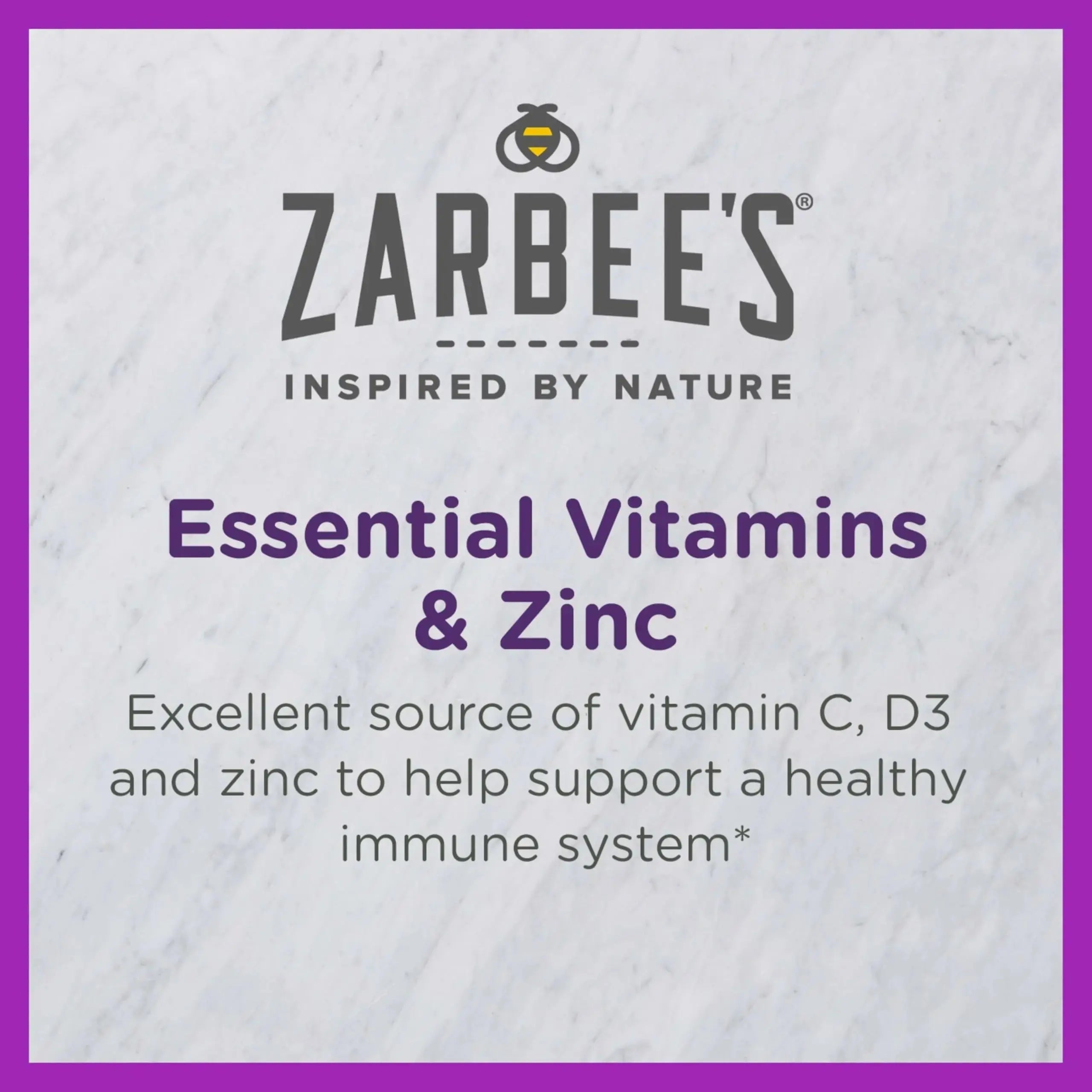 Zarbee's Kids Immune Support, Vitamin C, D & Zinc Daily Immunity Vitamins for Children 4+ Years, Natural Tropical Fruit Flavor, 28 Chewable Tablets Zarbee's Au supplements