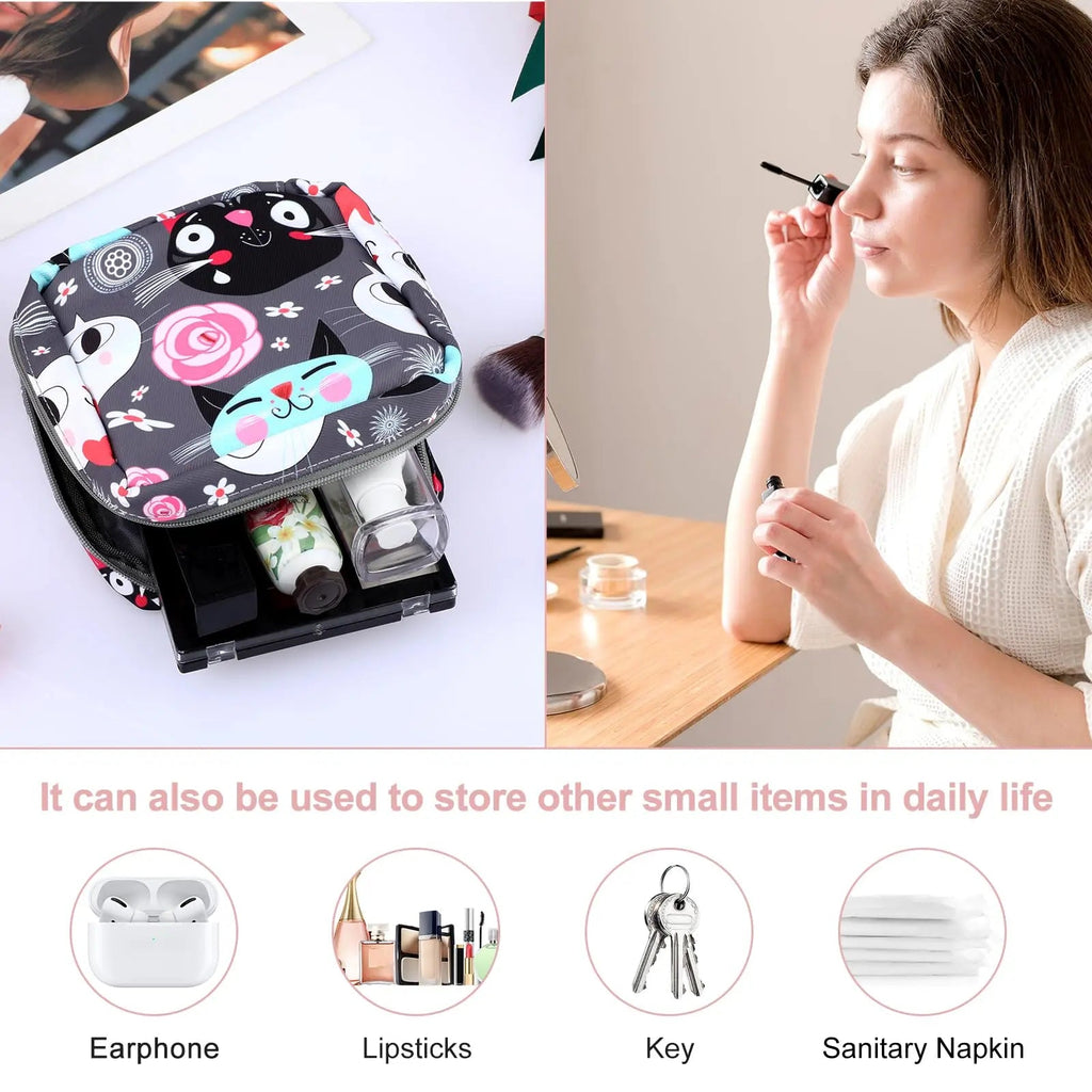 Abeillo 2Pcs Period Bag with Heart Carbiner, Sanitary Pad Storage Bag Samll Period Pouch Abeillo Au supplements