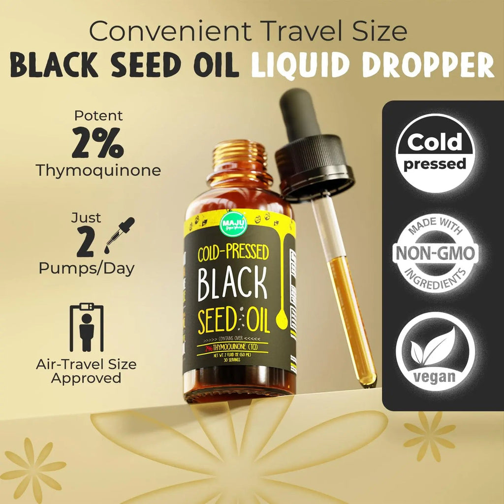 MAJU Black Seed Oil - 3 Times TQ, Cold-Pressed, Travel Size, 100% Turkish Black Cumin Maju Superfoods Au supplements