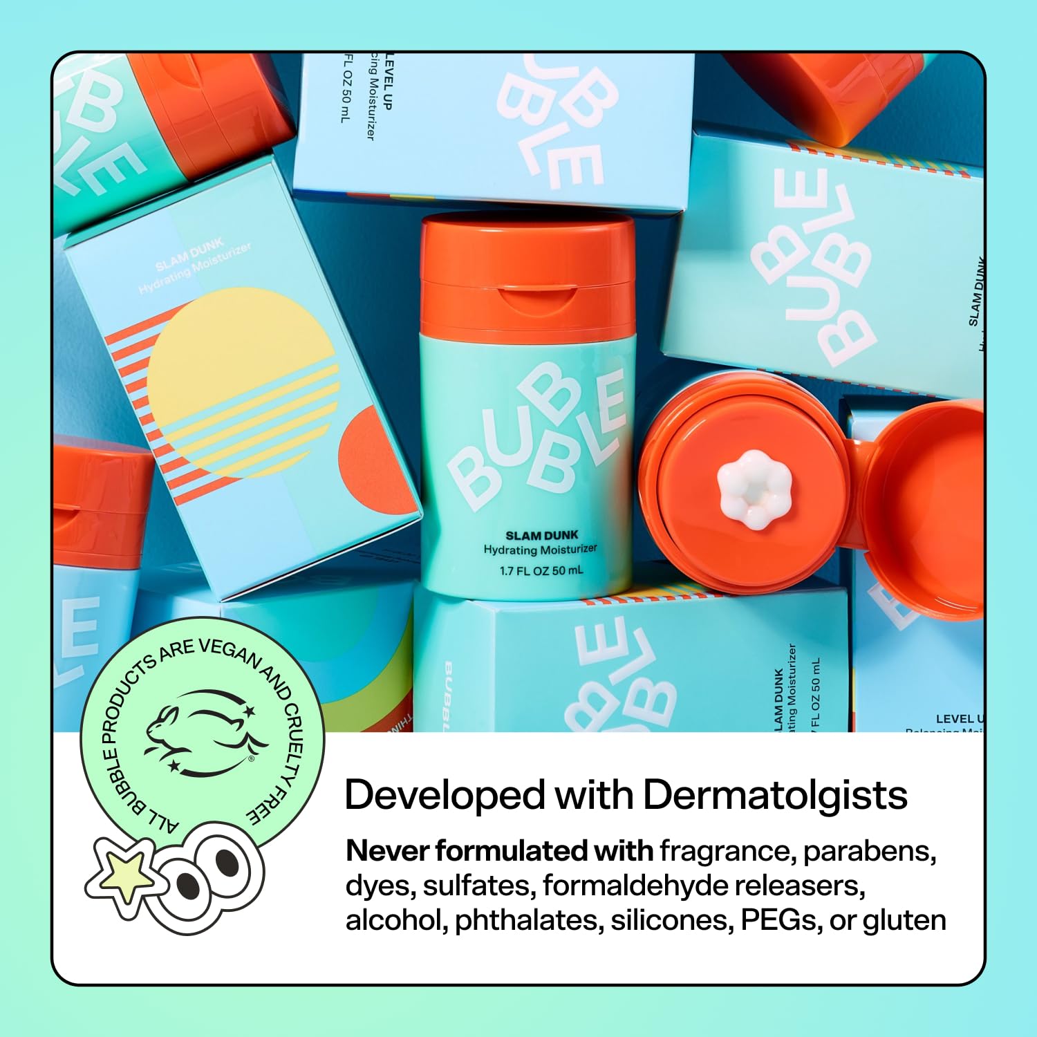 Bubble Skincare Slam Dunk Hydrating Face Moisturizer - Travel Size Lightweight Face Lotion
