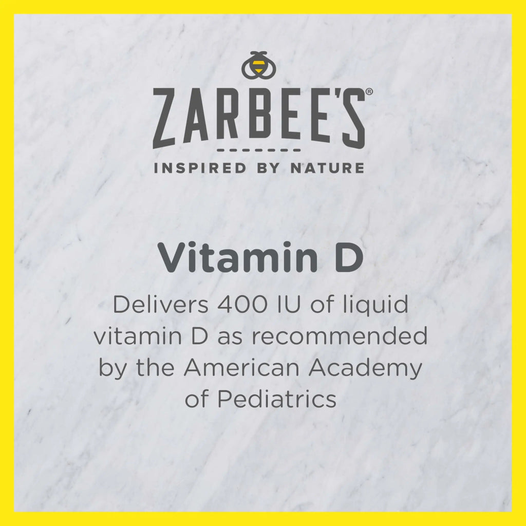 Zarbee's Vitamin D Drops for Infants, 400IU (10mcg) Baby & Toddler Liquid Supplement, Newborn & Up, Dropper Syringe Included, 0.47 Fl Oz Zarbee's Au supplements