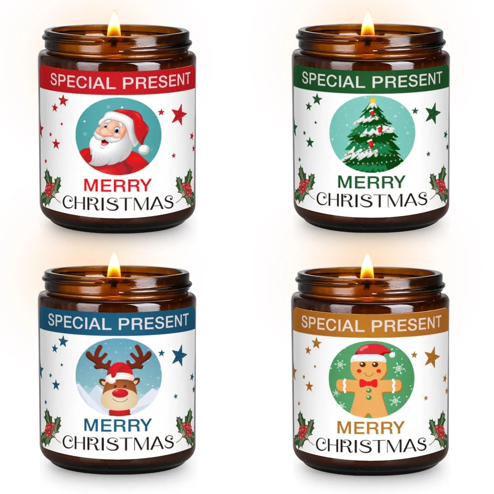 Christmas Candle Set Scented Candle Gift Set, 4 Pack 28 oz Christmas Scented Candles Over 180 Hours YINUO LIGHT Au supplements