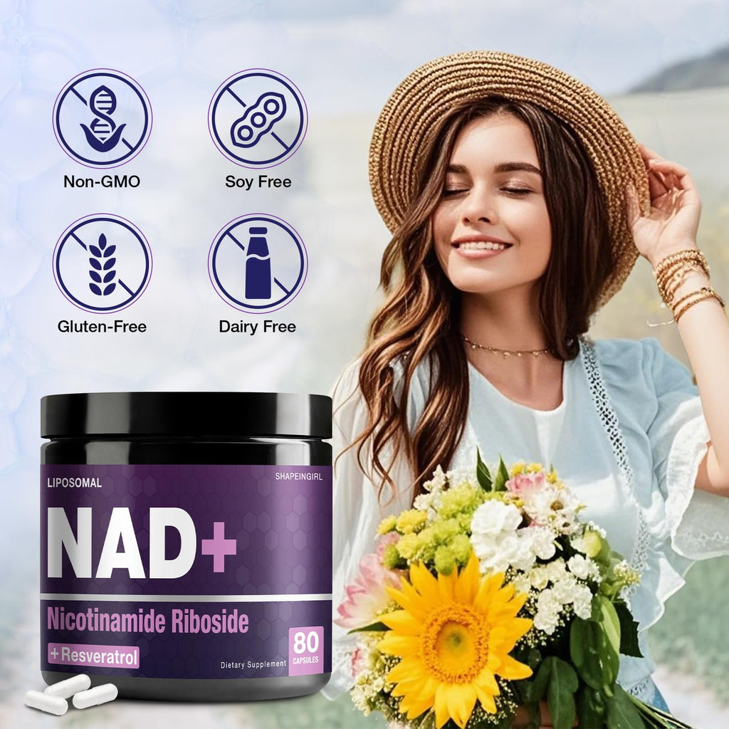 SHAPEINGIRL NAD Supplement - Nicotinamide Riboside Resveratrol 900mg, Liposomal NAD Supplement for Women and Men, NAD Plus Pure Organic SHAPEINGIRL Au supplements