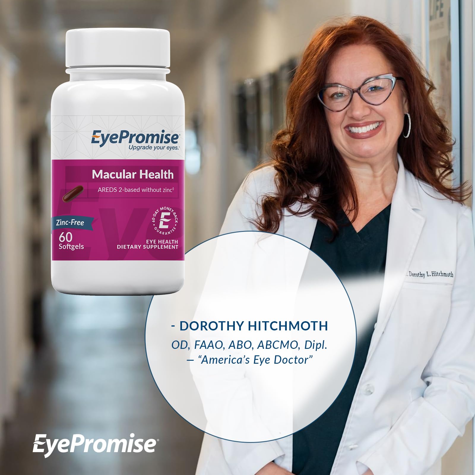 EyePromise Macular Health Eye Vitamin - 60 Softgels, 30-Day Supply - Zinc-Free Eye Health Support with Zeaxanthin,
