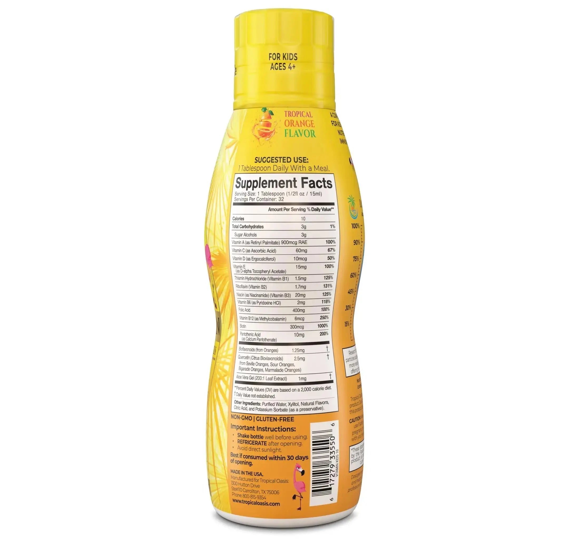 Premium Liquid Multivitamin For Kids | Sugar Free Kids Vitamins | 100% DV of 14 Vitamins for Kids | Multivitamin for Children Ages 4+ | Tropical Oasis Au supplements