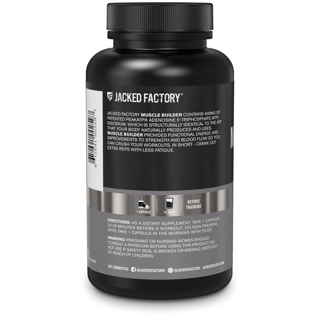 Jacked Factory Essentials Muscle Builder - ATP Muscle Builder for Men with Peak ATP to Support Muscle Gain, Enhance Athletic Performance, & Increase Strength - 30 Capsules Jacked Factory Au supplements
